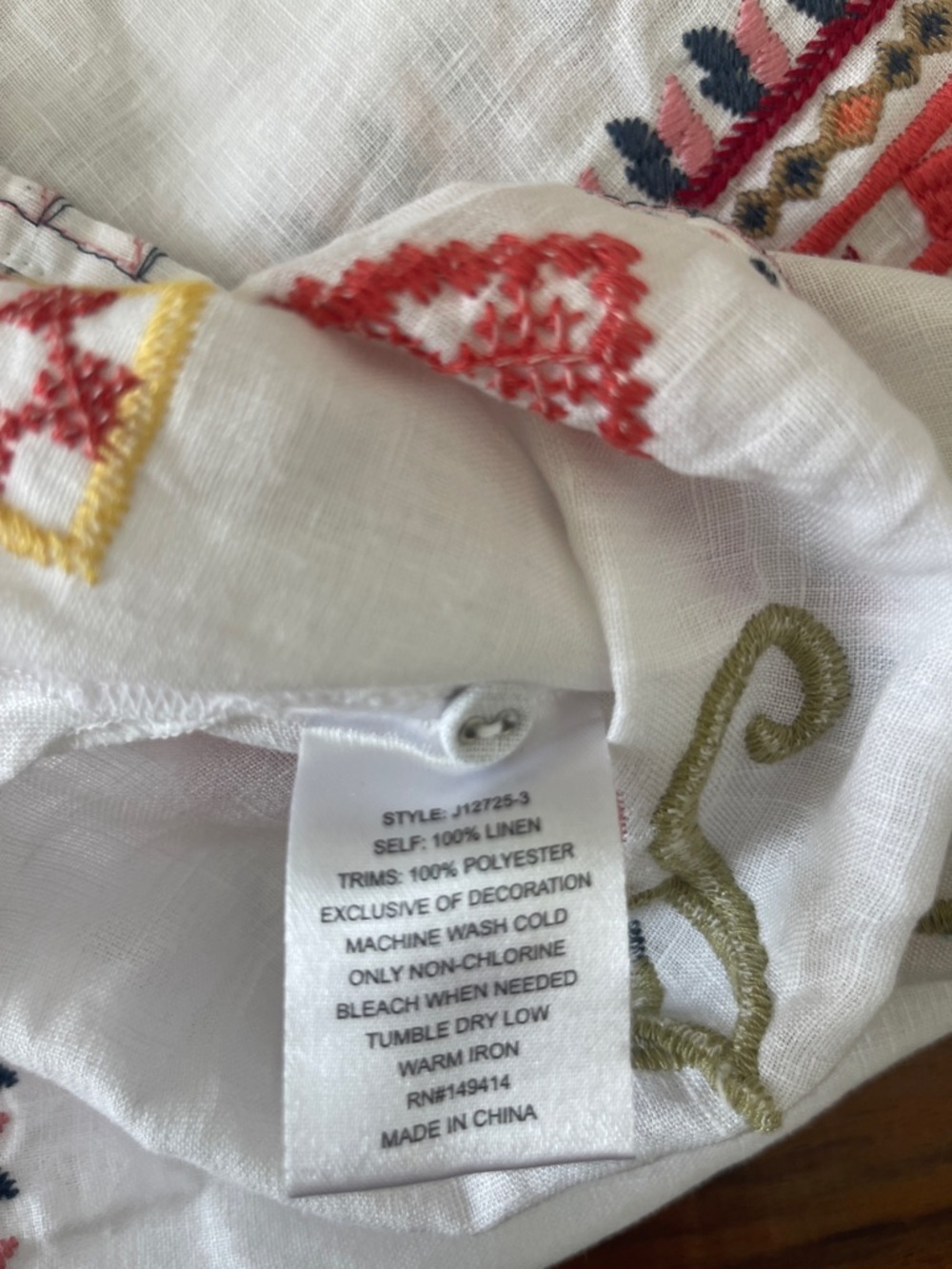New - Johnny Was - Relaxed Yoke Tank Georgia White Embroidered Linen Top - Picture 6 of 9